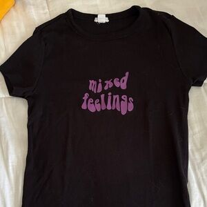 Garage Black Tee with Purple Graphic